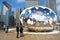 People visit Chicago Skygate Bean covering by snow