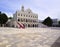 People visit   church of Virgin Mary, Tinos island