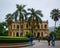 People visit the old brick palace in Hanoi, Vietnam