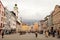 People visit the Old Town in Innsbruck, Austria.