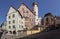 people visit the pedestrian zone of the scenic medieval village of Wertheim i Bavaria