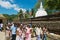 People visit Temple of the Tooth Sri Dalada Maligawa in Kandy, Sri Lanka.