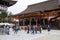 People visit to the main hall of Yasaka Shrine in Kyoto Japan