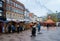 People visiting Christmas Market in Cardiff