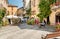 People visiting the historic center of ancient village of Orta San Giulio, located on the coast of Lake Orta in Piedmont, Italy