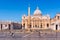 People visiting Saint Peters Basilica in Rome Italy.