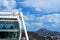 People visiting the Spanish city of Malaga from the cab of the Ferris wheel. Travel older couples.