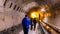 People visiting the subway tunnels from the 5th Bucharest line