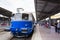 People visiting a train exhibition in Gara de Nord train station from Bucharest