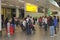 People are waiting for arriving family and friends in the arrival hall at Amsterdam Schiphol airport, Netherlands
