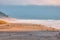 People walk along the beach at Ocean Beach, San Francisco. Pacific