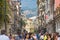 People walk along Corso Italia, main shopping street of Sorrento, Italy