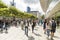 People walk along the Zeil in Frankfurt am Main