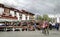 People walk around Jokhang temple in Tibet