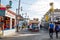 People Walk on Midway at Belmont Park in San Diego