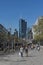 People walk in the morning on the pedestrian zone Zeil in frankfurt am main, germany