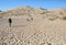 People walk on the sand of the Mojave Desert