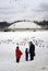 People walk in Tsaritsyno park in Moscow.