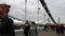 People walking along the Krymsky Bridge, 2015