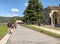 People walking along the Luino, lakefront on the coast of Lake Maggiore, Italy