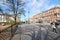 People walking along Nevsky prospect in the early spring