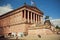 People walking around great structure of Alte Nationalgalerie, Berlin.