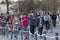 People walking barceloneta beach close up