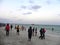 People walking at the beach at the Indian Ocean Mombasa