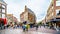 People walking, biking and hanging out at the center square, named Grote Plein in Zwolle