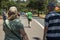 People walking, biking and running on Ibirapuera Park