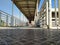 people walking on the busway stop pedestrian bridge