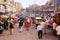 People walking on busy street at Sadar Market, Jodhpur, India