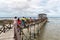 People walking Cloud 9 surfing tower, Siargao , Philippines, Apr 27, 2019