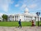 People walking the the Colombo City Concil Town Hall, Sri Lanka