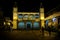 People walking and enjoying the Christmas lights in the medieval old town of Puebla de Sanabria. Zamora. Spain. Luminous text sayi