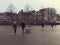 People walking on the frozen canals in The Netherlands