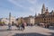 People walking in the Grand Place in Lille, France.