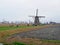 People walking during hiking event around the windmills of the molenviergang in Zevenhuizen the Netherlands.