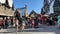 People walking through Hogsmeade at Universal Studios in Orlando, Florida