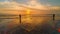 People walking on the Kuta beach,Bali in the evening