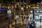 People walking at night street of Las Americas town on Tenerife island