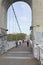 People walking on the Passerelle du College