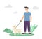 People Walking, Relaxing with Pets. Flat cartoon