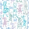 People walking seamless pattern background and