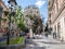 People walking and sitting, relaxing, on the pedestrian street of Cara Lazara, in Stari Grad, the historical downtown center