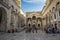 People Walking on street outside Diocletian`s Palace in Split Croatia Europe