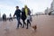 People walking their dogs, Ostend, Belgium