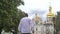 People walking to the Assumption Cathedral of Kiev-Pechersk Lavra