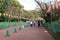 People walking in Ueno park during springtime in April