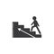 people walking up on upstair vector illustration